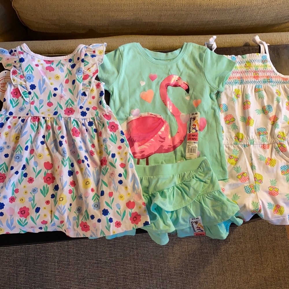 NWT 6 girls summer clothes 2T 3T & 4T